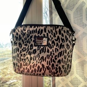Betsey Johnson Betseyville Leopard Print Padded Laptop Tote Bag